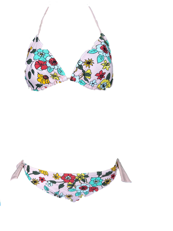 Bikini mit Blumenmuster Rosa  Gr. 38