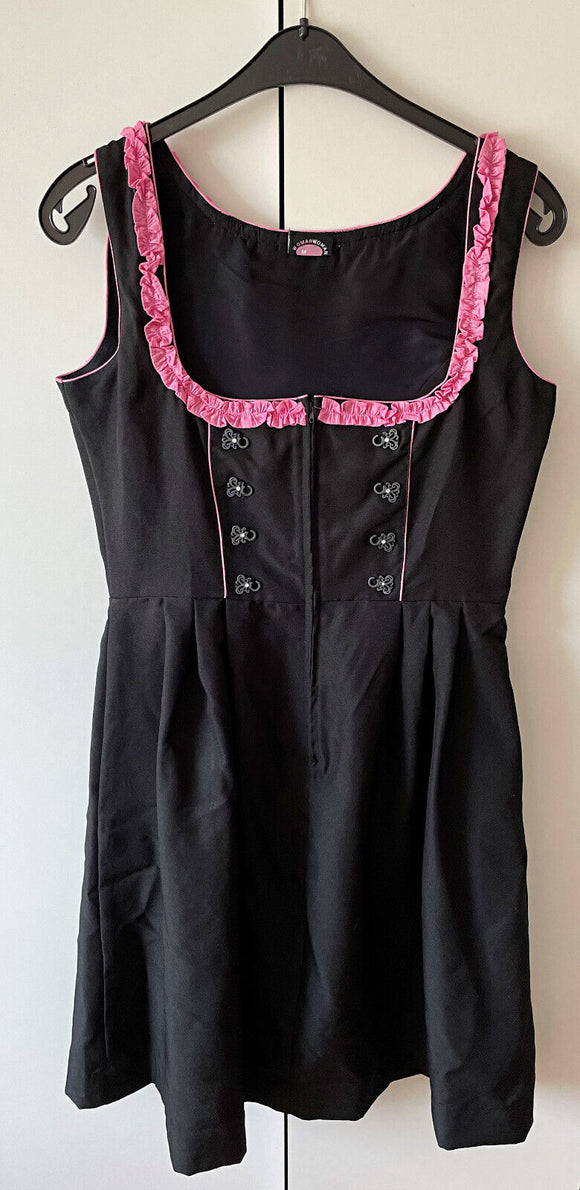 Damen Trachten Dirndl ärmellos Schwarz Gr. M