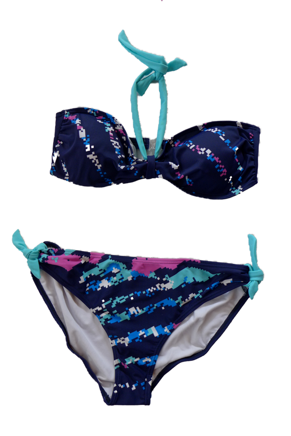 Damen Bikini blau gemustert Gr. 36 38 40 42 44 NEU!!!