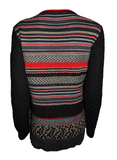 Capuccino Damen Pullover Langarm Schwarz Rot Gr. 38