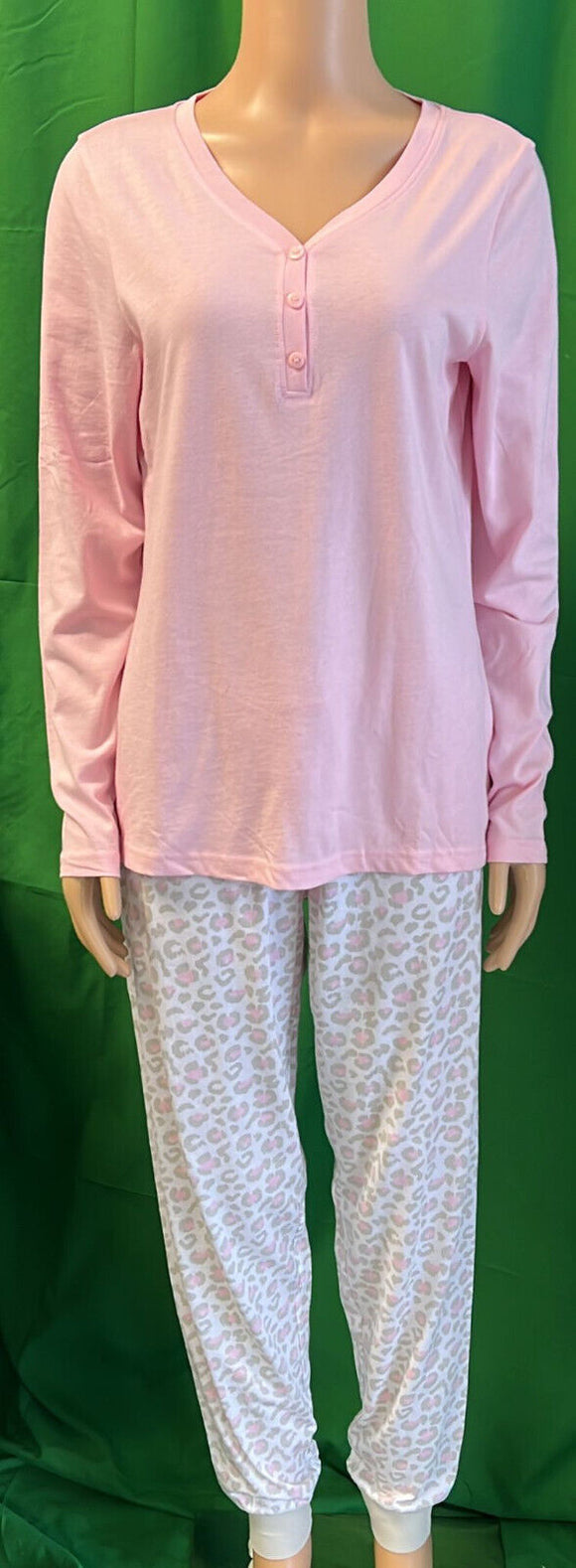 Damen Pyjama Langarm Rosa Gr. S