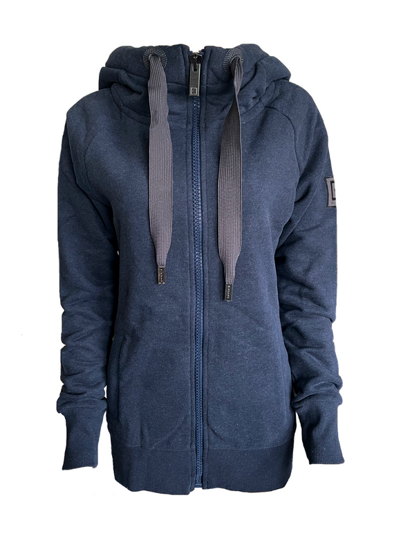 Damen Sweatjacke Kapuzenjacke Langarm Navy Gr. M