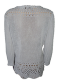 Capuccino Damen Pullover Lochmuster Blau Strick Gr. 38