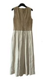 Damen Trachten Kleid ärmellos Beige Leinen Gr. 38 v. H. Moser