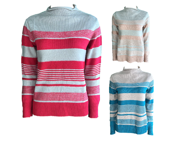Paola Damen Pullover Silber/Rot, Silber/Rosa, Silber/Türkis Gr. S,M,L,XL