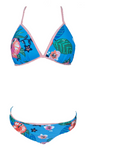 Bikini Wende Bikini Blau/Blumig Altrosa/Einfarbig Gr. 38