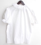 Damen Trachten Bluse weiß m. Spitzenbesatz Gr. 176