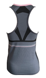 Damen Sport Top Tanktop ärmellos Grau/Rosa Gr. 36/38